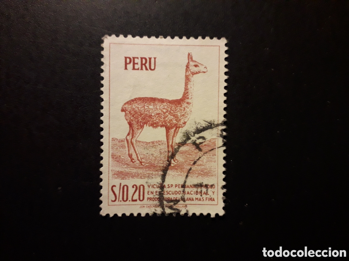 Sellos: PER&Uacute; YVERT 446 SELLO SUELTO USADO 1960 FAUNA VICU&Ntilde;A PEDIDO M&Iacute;NIMO 3&euro;