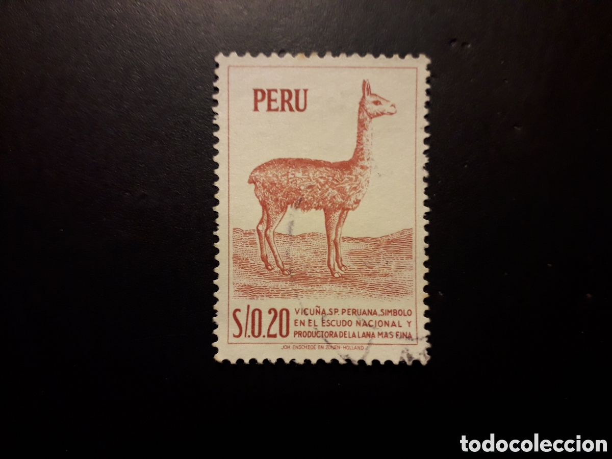 Sellos: PER&Uacute; YVERT 446 SELLO SUELTO USADO 1960 FAUNA VICU&Ntilde;A PEDIDO M&Iacute;NIMO 3&euro;
