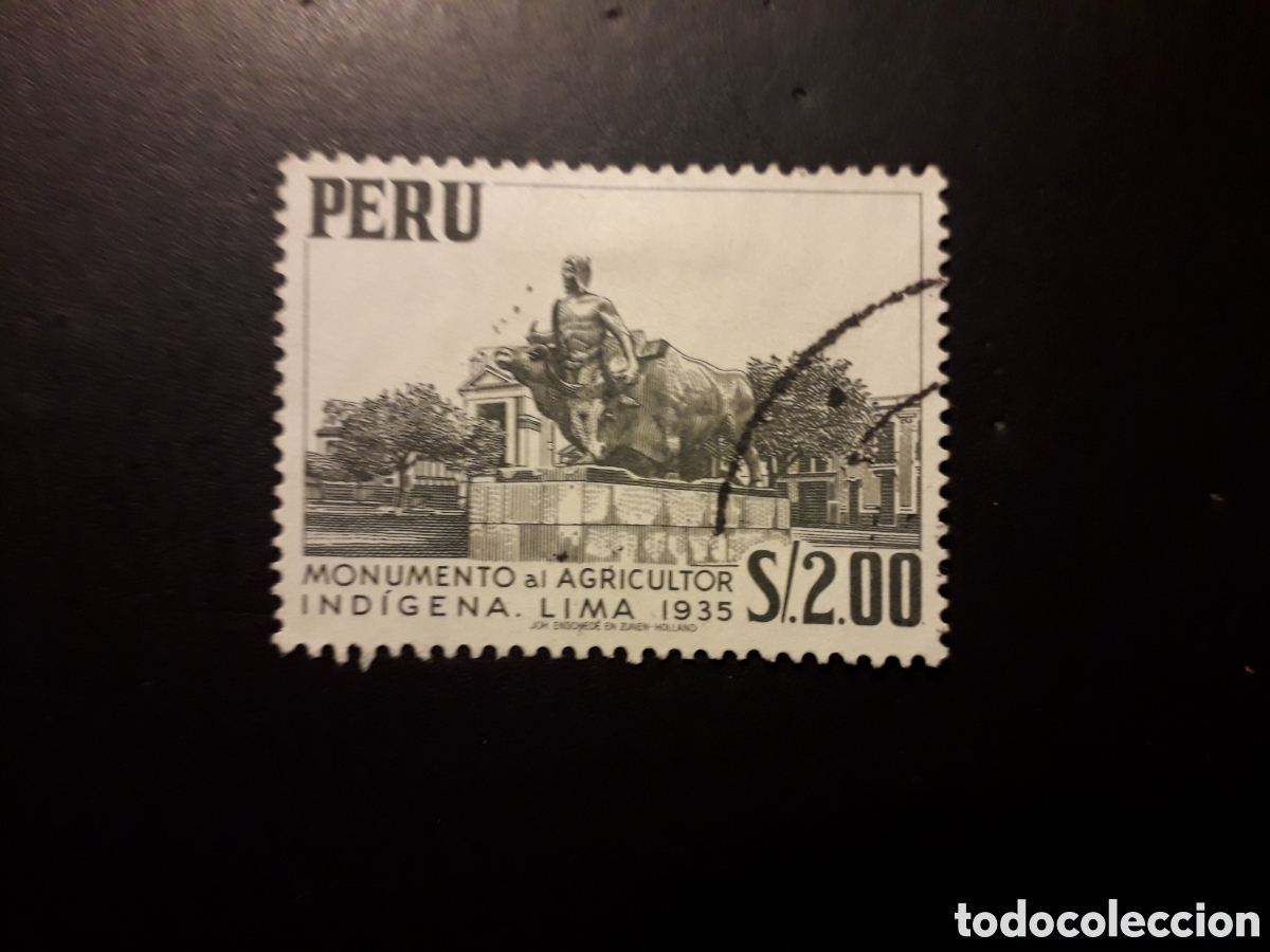 Sellos: PER&Uacute; YVERT 450 SELLO SUELTO USADO 1960 AGRICULTURA MONUMENTO AGRICULTOR IND&Iacute;GENA PEDIDO M&Iacute;NIMO 3&euro;