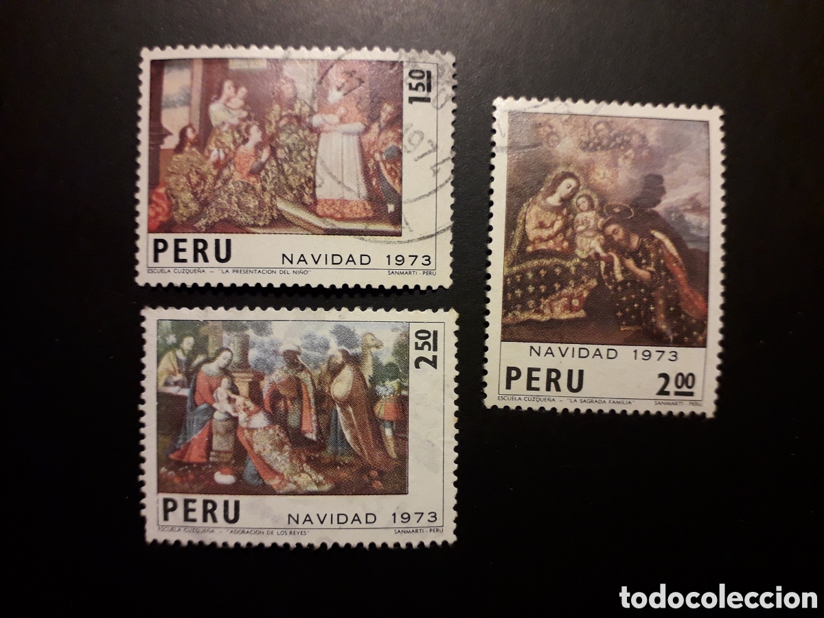Sellos: PER&Uacute; YVERT 596/8 SERIE COMPLETA USADA 1973 NAVIDAD, PRESENTACI&Oacute;N, REYES MAGOS PEDIDO M&Iacute;NIMO 3&euro;