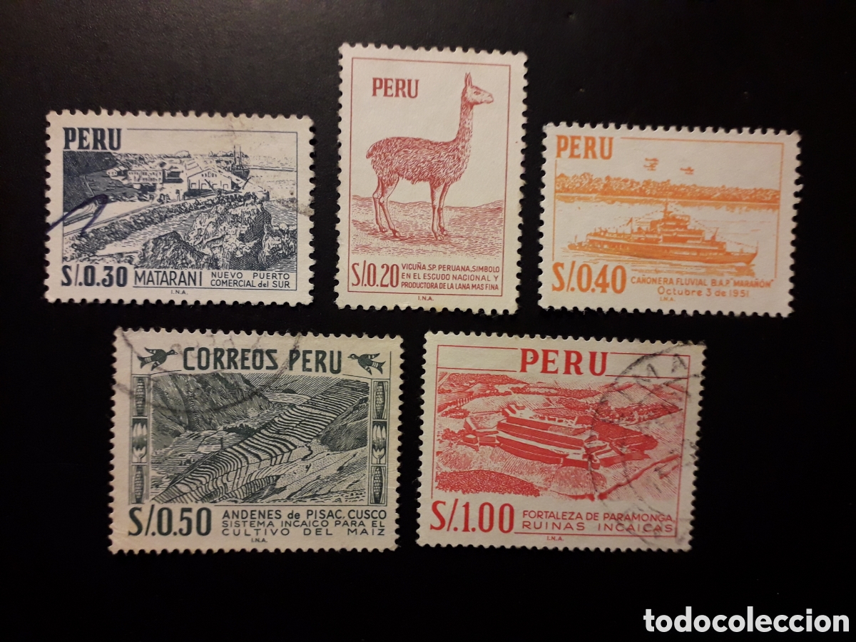 Sellos: PER&Uacute; YVERT 478/82 SERIE COMPLETA USADA 1967 SERIE B&Aacute;SICA PEDIDO M&Iacute;NIMO 3&euro;