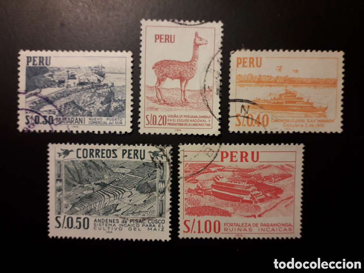 Sellos: PER&Uacute; YVERT 478/82 SERIE COMPLETA USADA 1967 SERIE B&Aacute;SICA PEDIDO M&Iacute;NIMO 3&euro;