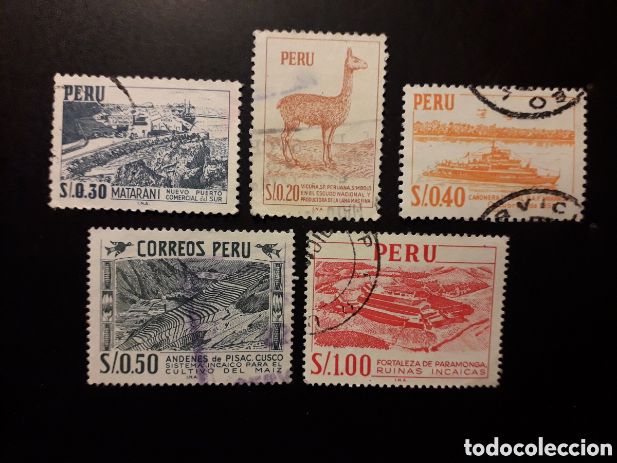 Sellos: PER&Uacute; YVERT 478/82 SERIE COMPLETA USADA 1967 SERIE B&Aacute;SICA PEDIDO M&Iacute;NIMO 3&euro;