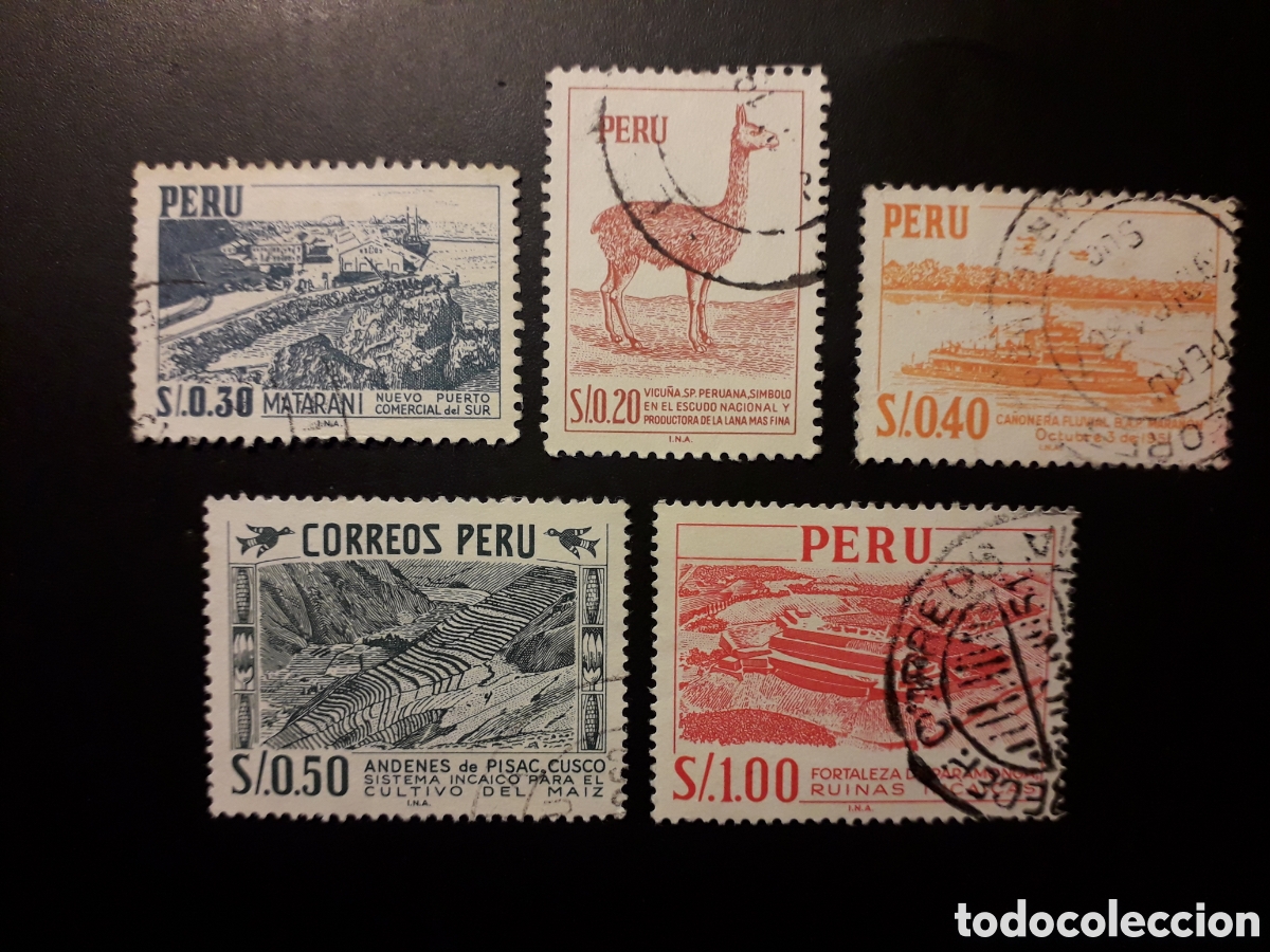 Sellos: PER&Uacute; YVERT 478/82 SERIE COMPLETA USADA 1967 SERIE B&Aacute;SICA PEDIDO M&Iacute;NIMO 3&euro;