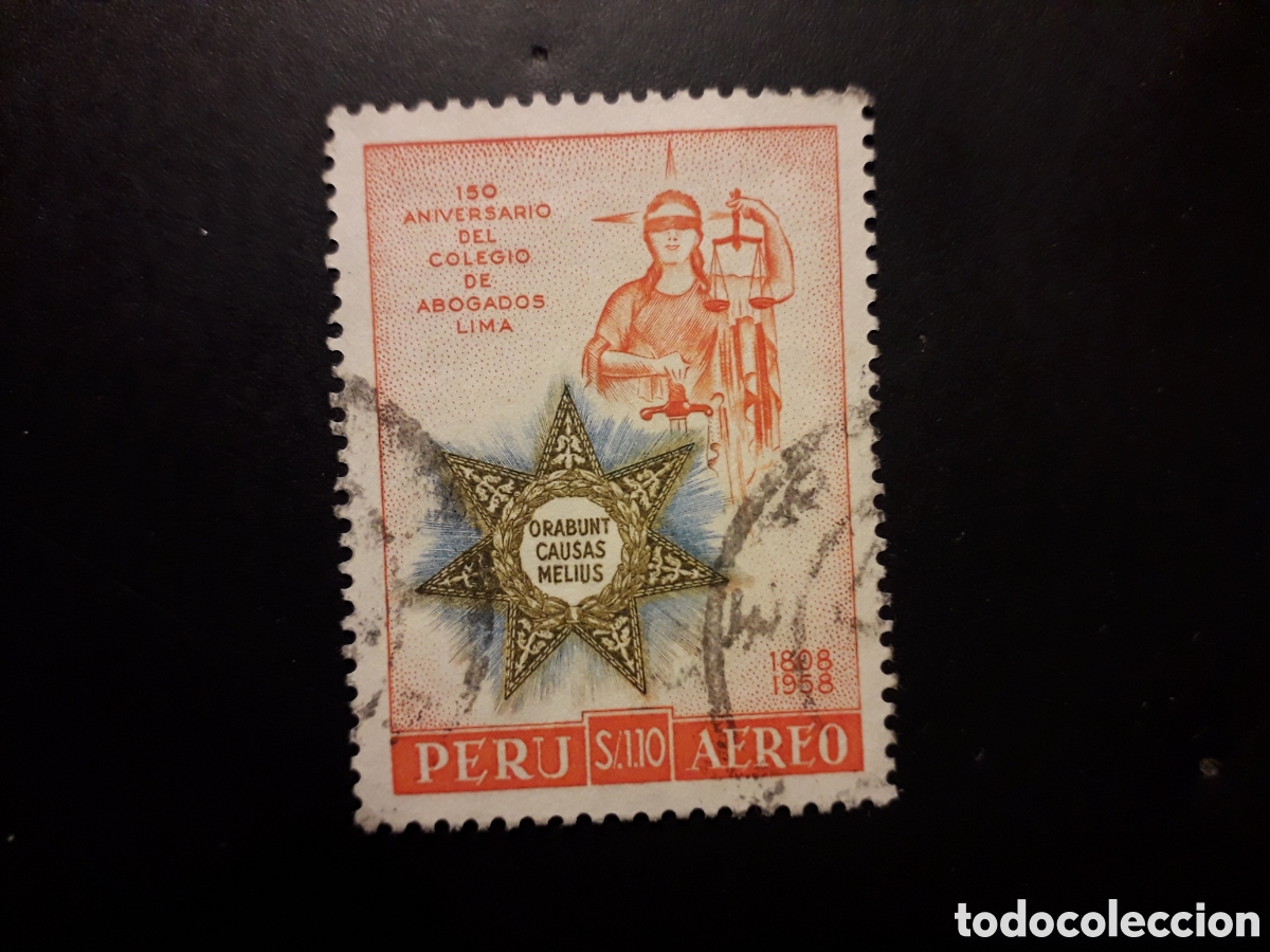 Sellos: PER&Uacute; YVERT A 150 SELLO SUELTO USADO 1958 COLEGIO DE ABOGADOS DE LIMA PEDIDO M&Iacute;NIMO 3&euro;