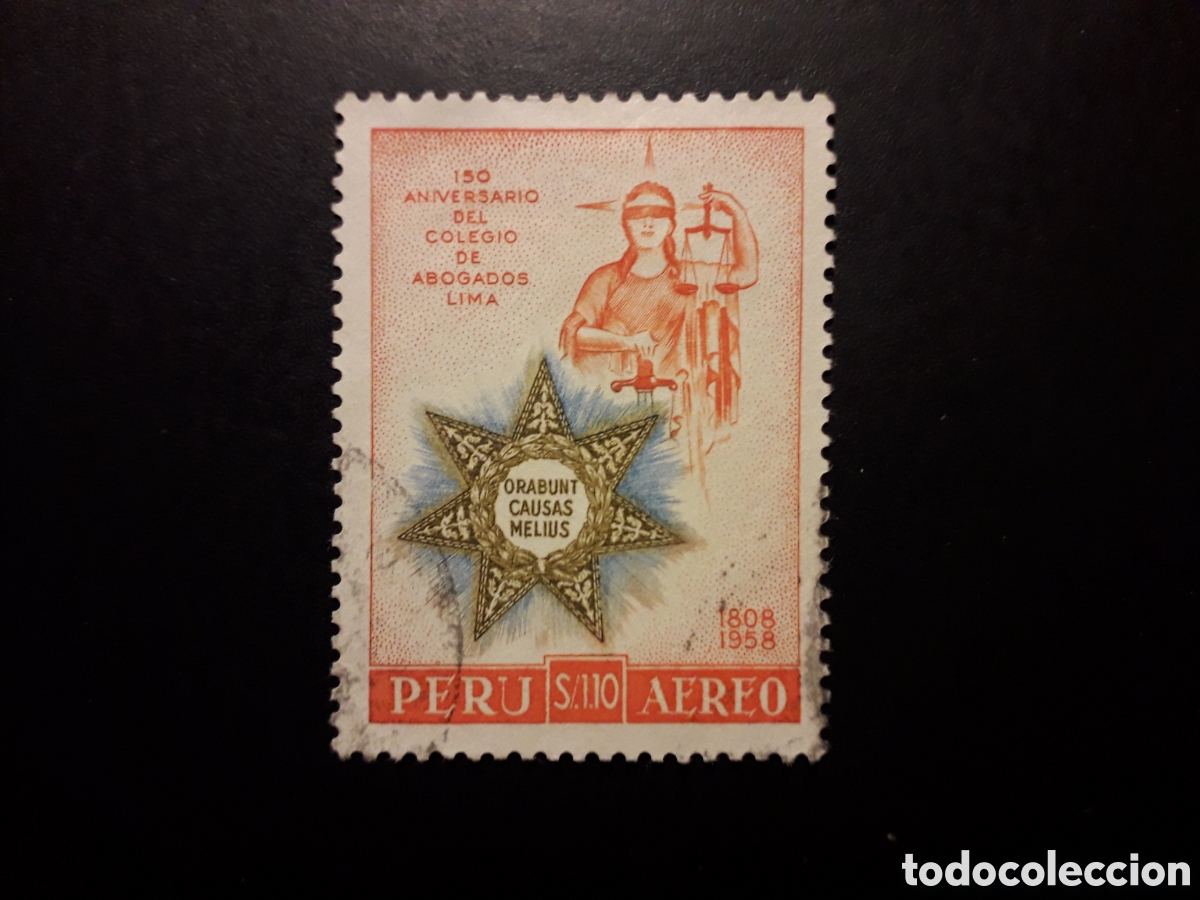 Sellos: PER&Uacute; YVERT A 150 SELLO SUELTO USADO 1958 COLEGIO DE ABOGADOS DE LIMA PEDIDO M&Iacute;NIMO 3&euro;