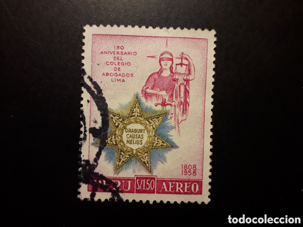 Sellos: PER&Uacute; YVERT A 151 SELLO SUELTO USADO 1958 COLEGIO DE ABOGADOS DE LIMA PEDIDO M&Iacute;NIMO 3&euro;