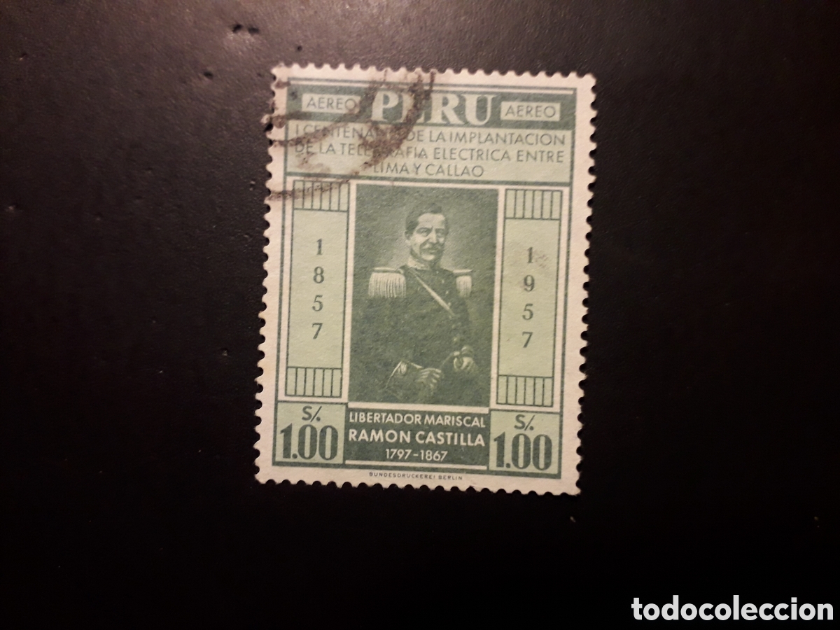 Sellos: PER&Uacute; YVERT A 136 SELLO SUELTO USADO 1958 TEL&Eacute;GRAFO LIMA-CALLAO PEDIDO M&Iacute;NIMO 3&euro;