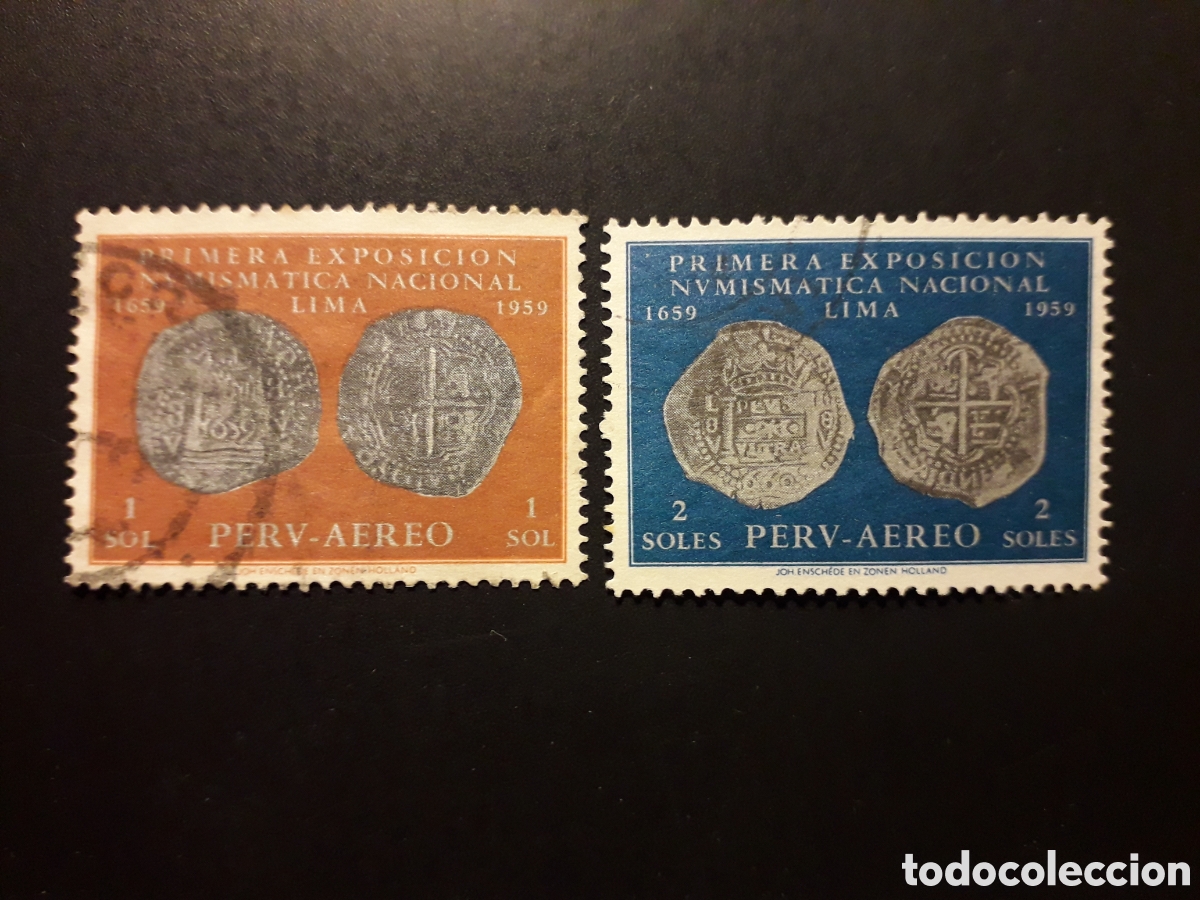 Sellos: PER&Uacute; YVERT A 160/1 SERIE COMPLETA USADA 1961 NUMISM&Aacute;TICA, MONEDAS PEDIDO M&Iacute;NIMO 3&euro;