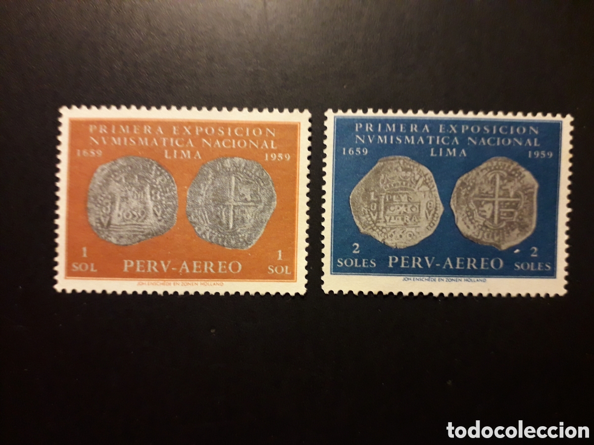 Sellos: PER&Uacute; YVERT A 160/1 SERIE COMPLETA USADA 1961 NUMISM&Aacute;TICA, MONEDAS PEDIDO M&Iacute;NIMO 3&euro;
