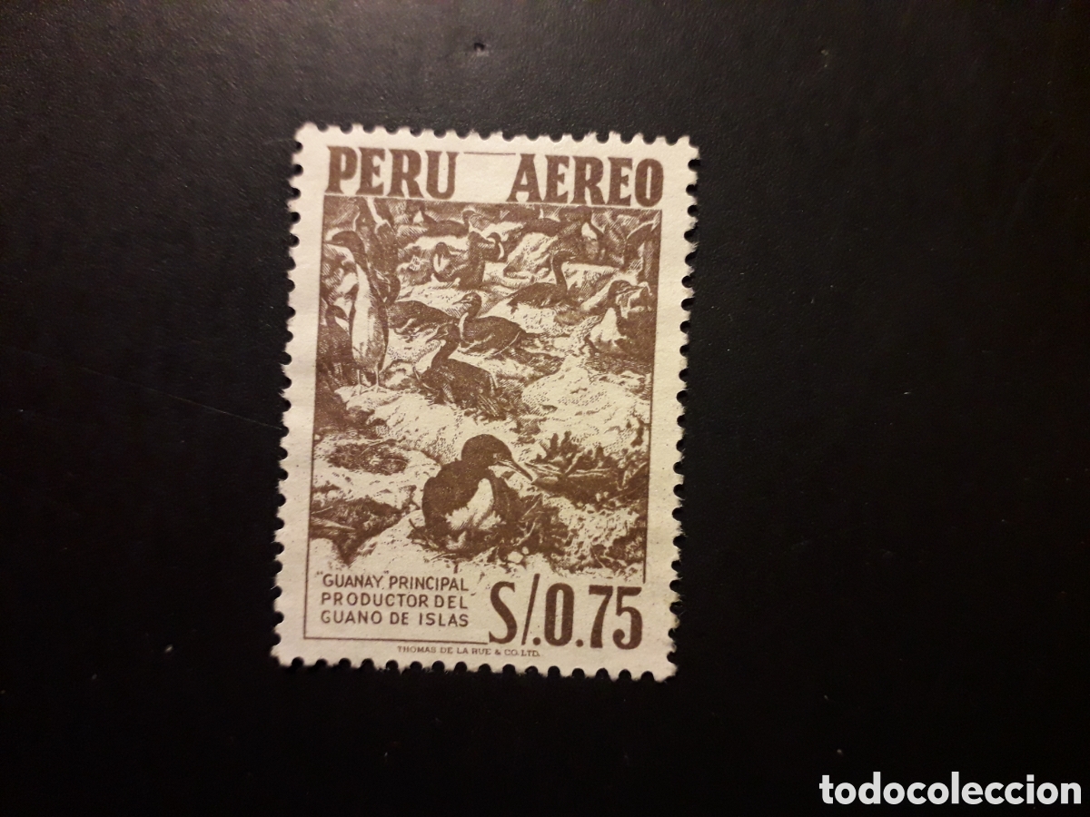 Sellos: PER&Uacute; YVERT A 105 SELLO SUELTO USADO 1953 FAUNA, AVES CORMOR&Aacute;N PEDIDO M&Iacute;NIMO 3&euro;