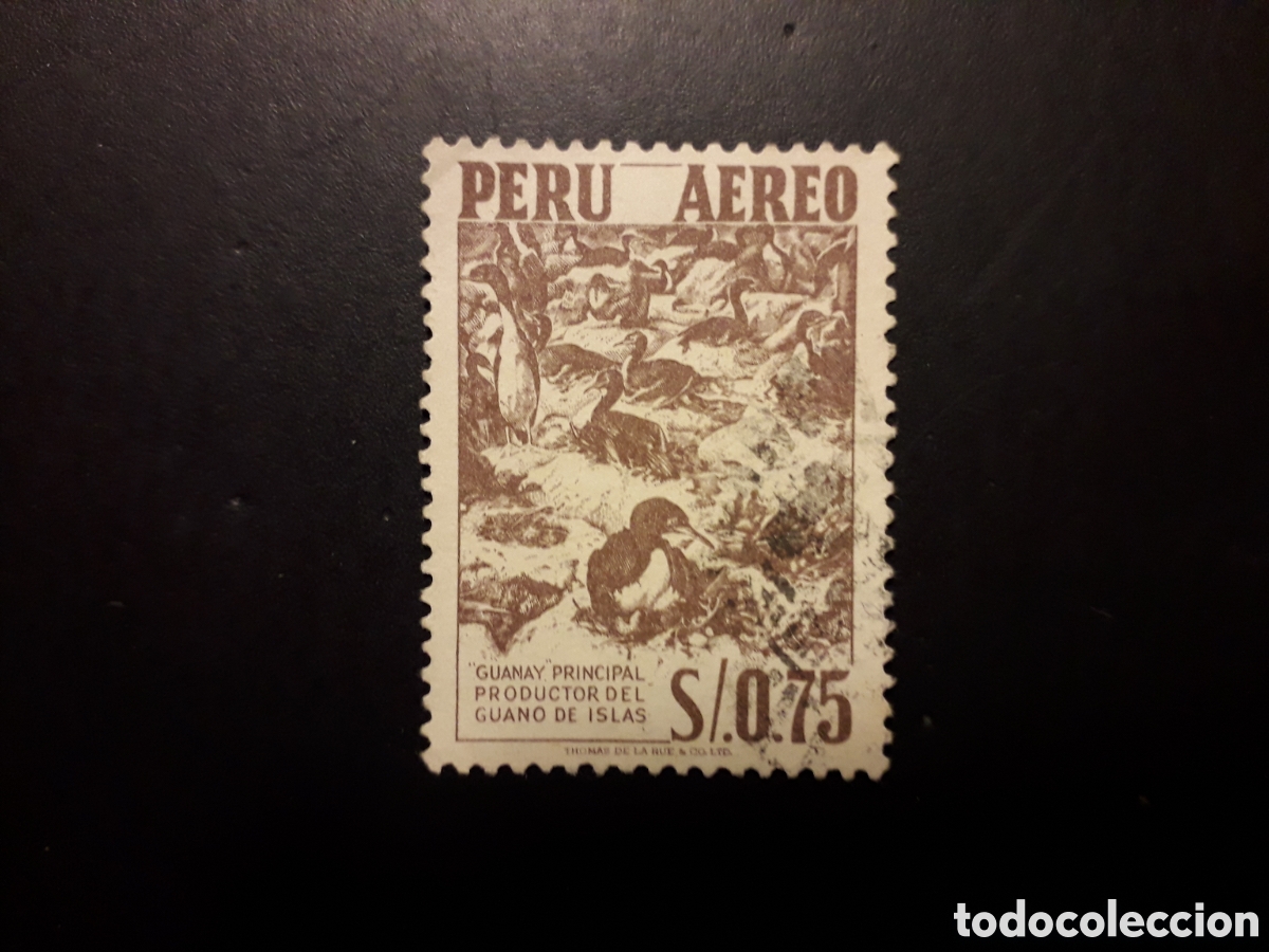 Sellos: PER&Uacute; YVERT A 105 SELLO SUELTO USADO 1953 FAUNA, AVES CORMOR&Aacute;N PEDIDO M&Iacute;NIMO 3&euro;