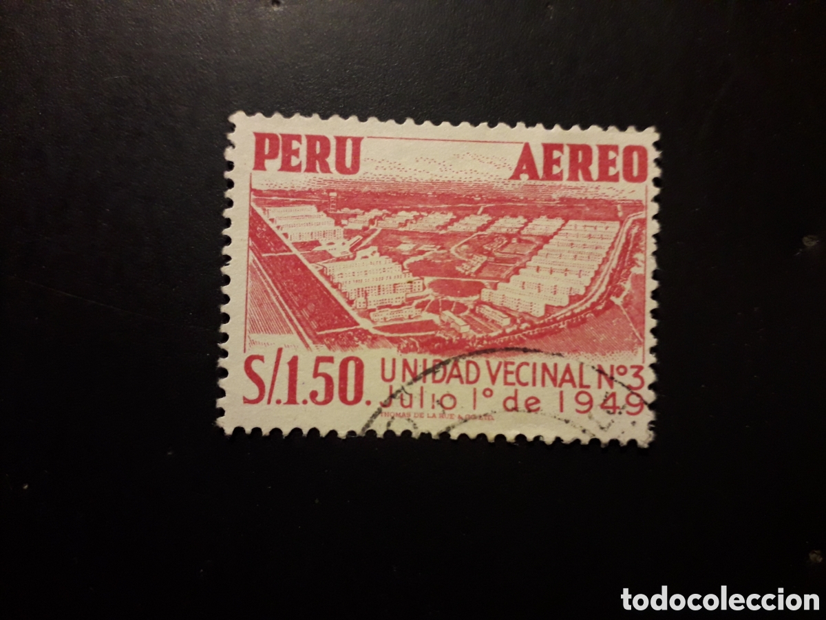 Sellos: PER&Uacute; YVERT A 107 SELLO SUELTO USADO 1953 CONSTRUCCIONES PEDIDO M&Iacute;NIMO 3&euro;