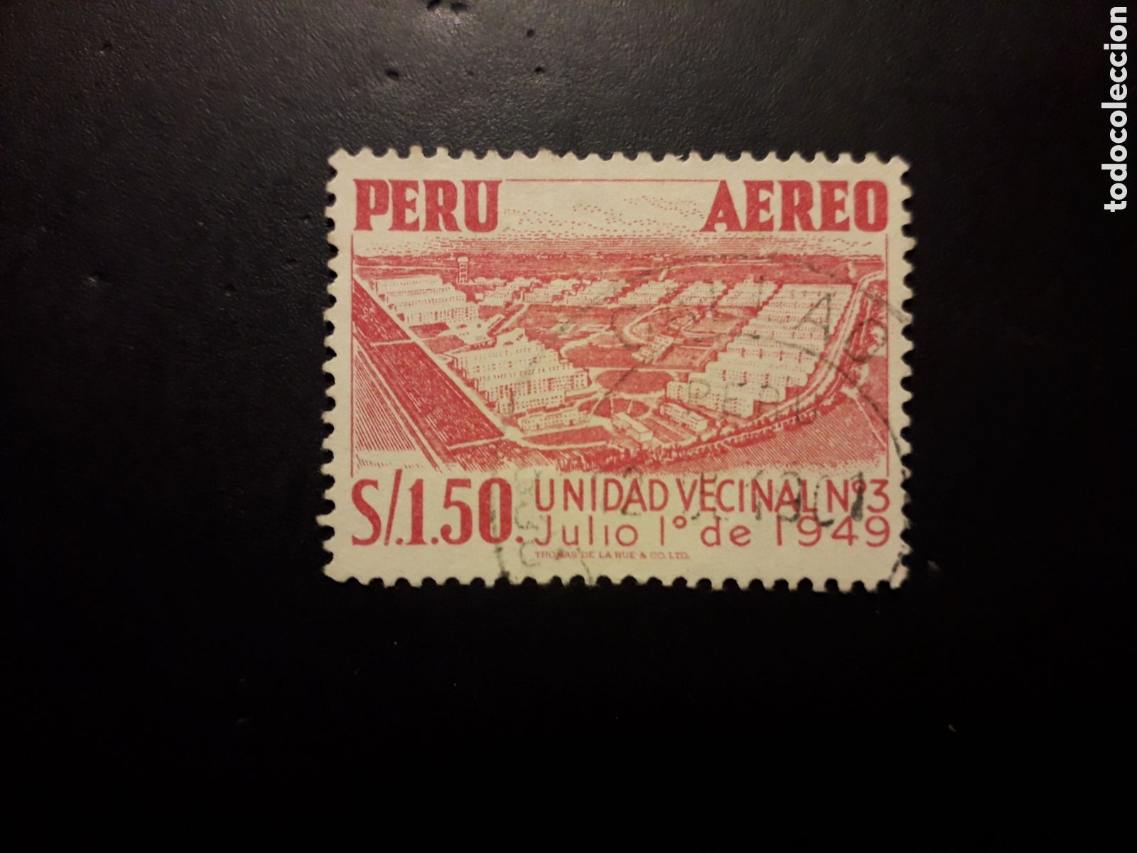 Sellos: PER&Uacute; YVERT A 107 SELLO SUELTO USADO 1953 CONSTRUCCIONES PEDIDO M&Iacute;NIMO 3&euro;