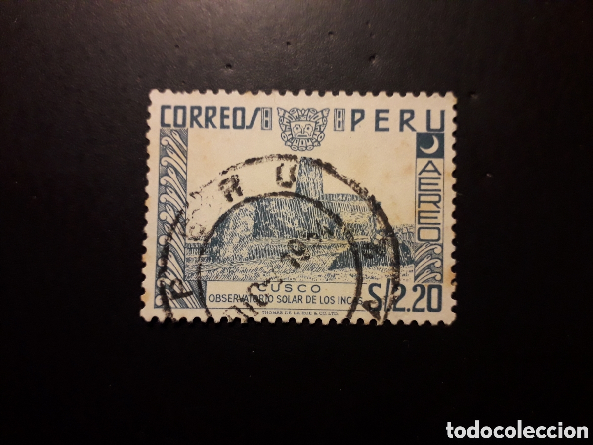 Sellos: PER&Uacute; YVERT A 108 SELLO SUELTO USADO 1953 OBSERVATORIO SOLAR INCA DE CUZCO PEDIDO M&Iacute;NIMO 3&euro;