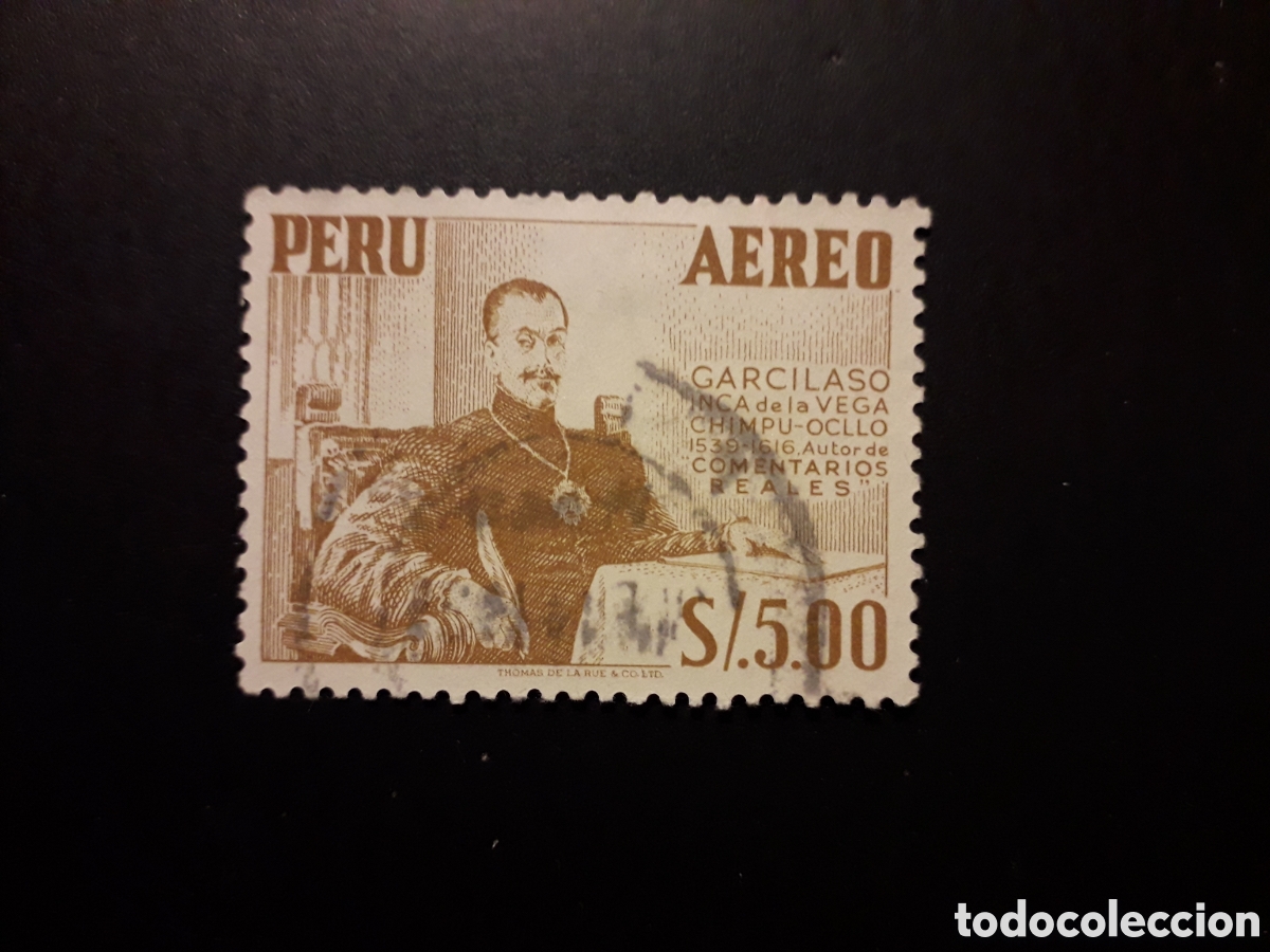 Sellos: PER&Uacute; YVERT A 110 SELLO SUELTO USADO 1953 INCA GARCILASO DE LA VEGA, LITERATURA PEDIDO M&Iacute;NIMO 3&euro;