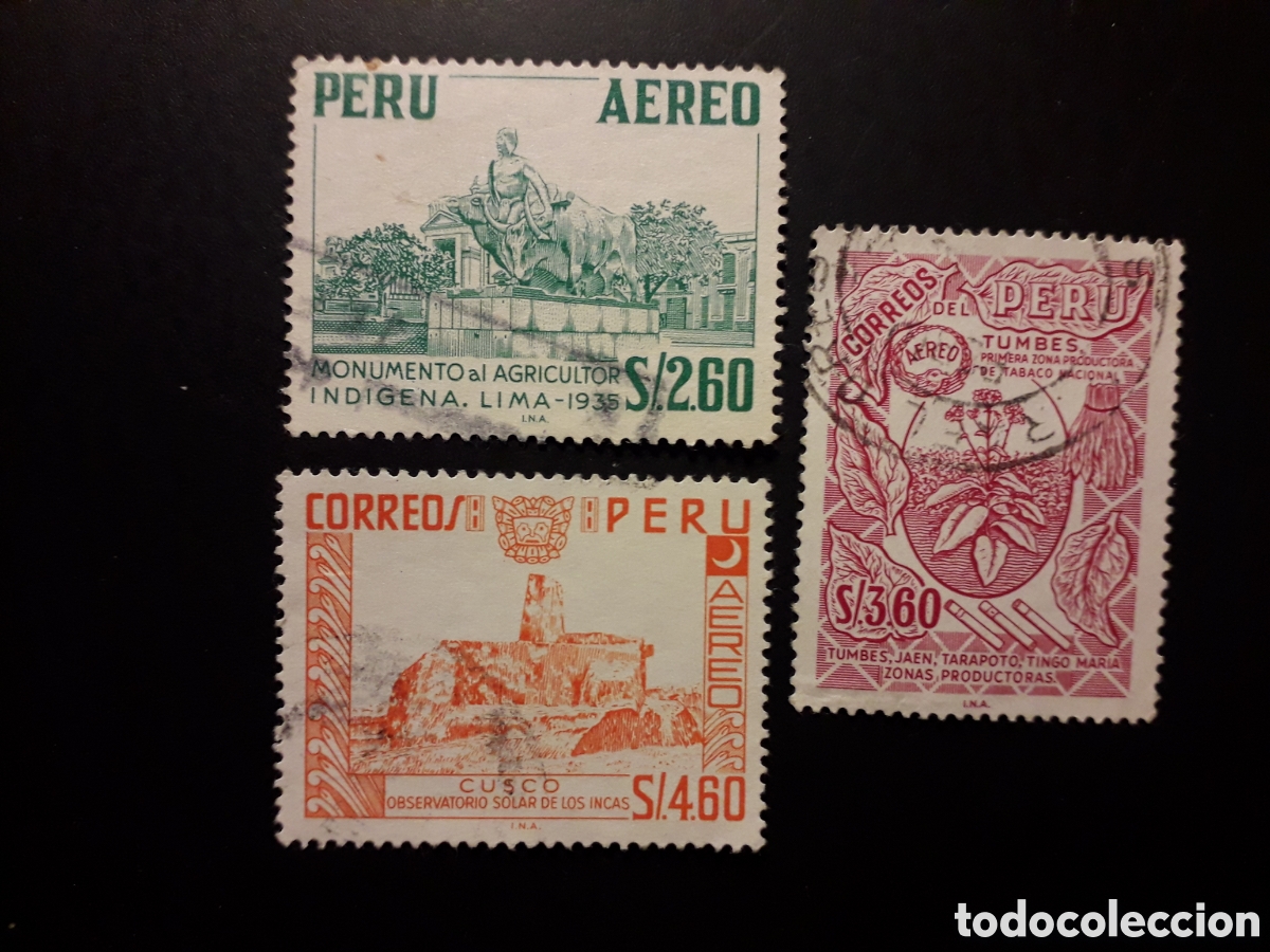 Sellos: PER&Uacute; YVERT A 210/2 SERIE COMPLETA USADA 1967 SERIE B&Aacute;SICA PEDIDO M&Iacute;NIMO 3&euro;