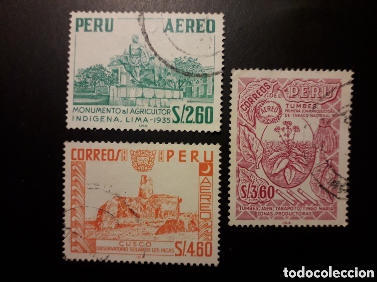Sellos: PER&Uacute; YVERT A 210/2 SERIE COMPLETA USADA 1967 SERIE B&Aacute;SICA PEDIDO M&Iacute;NIMO 3&euro;
