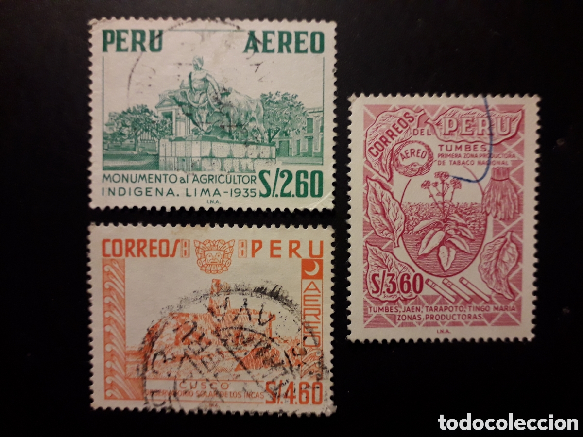 Sellos: PER&Uacute; YVERT A 210/2 SERIE COMPLETA USADA 1967 SERIE B&Aacute;SICA PEDIDO M&Iacute;NIMO 3&euro;