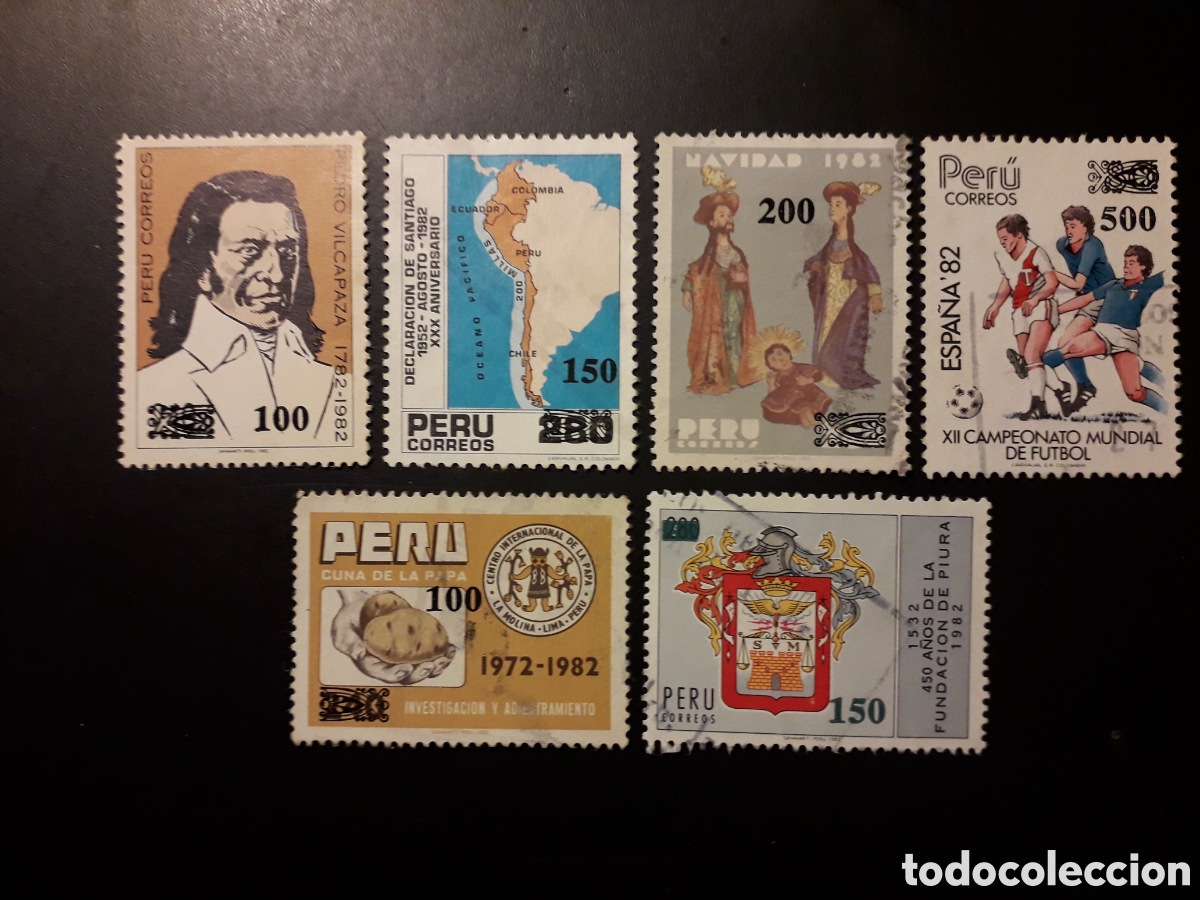 Sellos: PER&Uacute; YVERT 757/62 SERIE COMPLETA USADA 1983 SOBRECARGADOS PEDIDO M&Iacute;NIMO 3&euro;