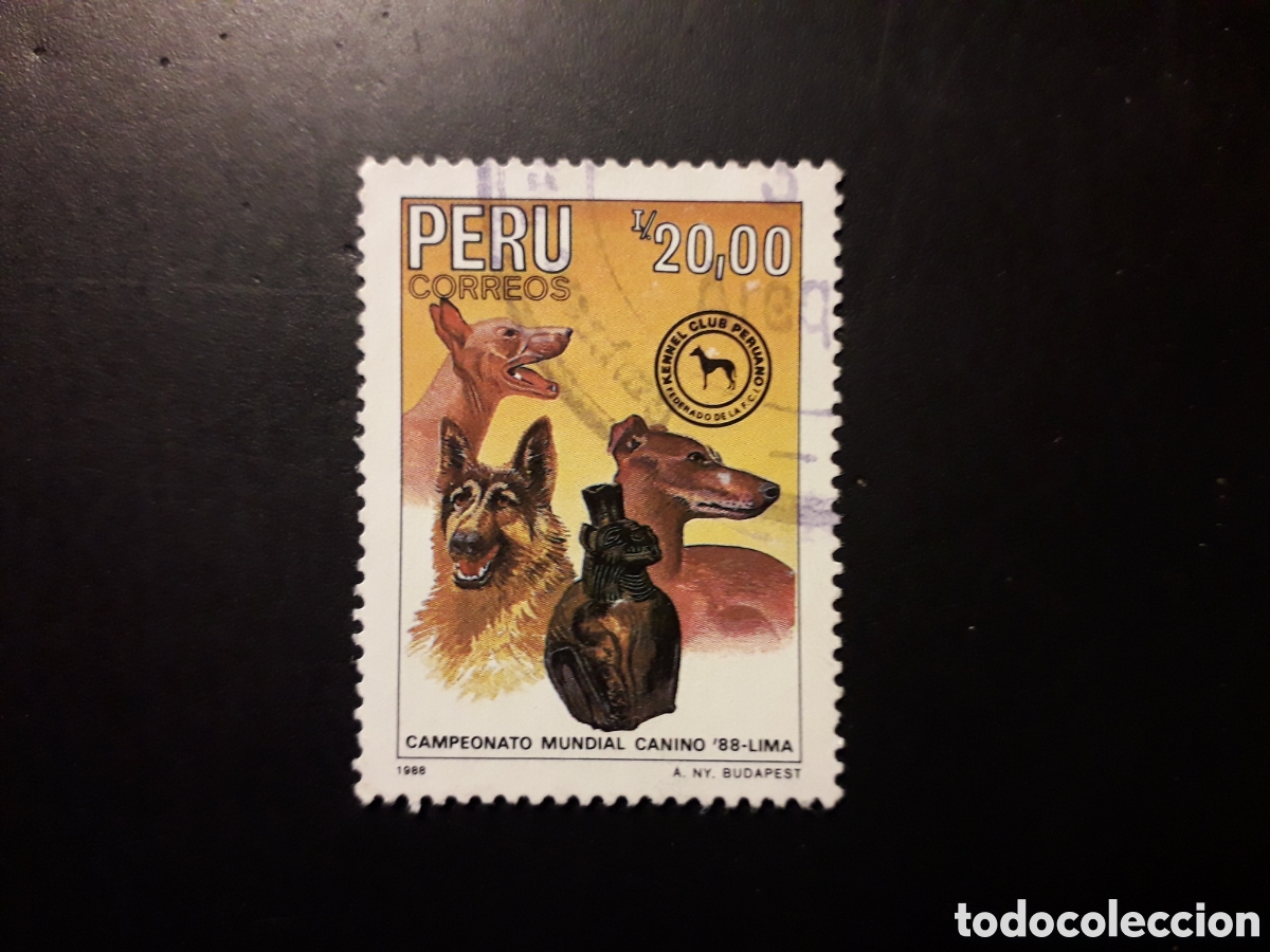Sellos: PER&Uacute; YVERT 887 SERIE COMPLETA USADA 1988 FAUNA PERROS PEDIDO M&Iacute;NIMO 3&euro;