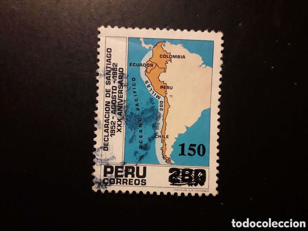 Sellos: PER&Uacute; YVERT 760 SELLO SUELTO USADO 1983 SOBRECARGADO MAPAS PEDIDO M&Iacute;NIMO 3&euro;