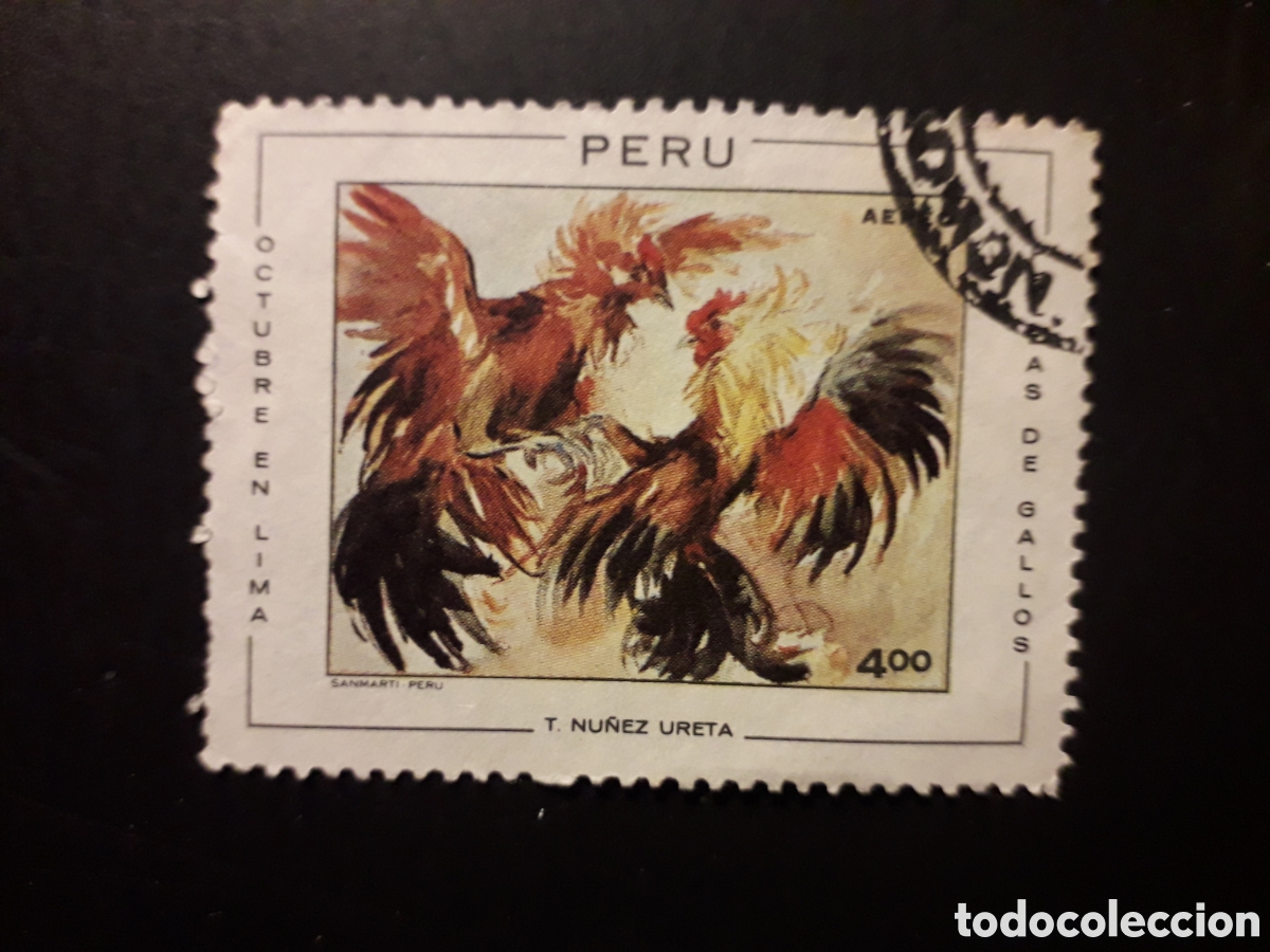 Sellos: PER&Uacute; YVERT A 278 SELLO SUELTO USADO 1970 PINTURAS, FIESTAS, FAUNA GALLOS PEDIDO M&Iacute;NIMO 3&euro;