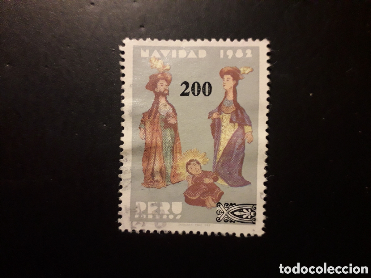 Sellos: PER&Uacute; YVERT 761 SELLO SUELTO USADO 1983 SOBRECARGADO, NAVIDAD PEDIDO M&Iacute;NIMO 3&euro;