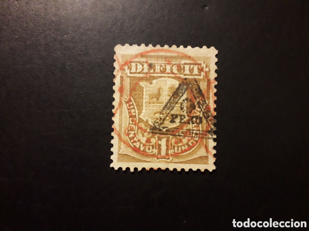 Sellos: PER&Uacute; YVERT TASAS 27 SELLO SUELTO NUEVO CON CHARNELA 1883 ESCUDO Y LLAMA PEDIDO M&Iacute;NIMO 3&euro;