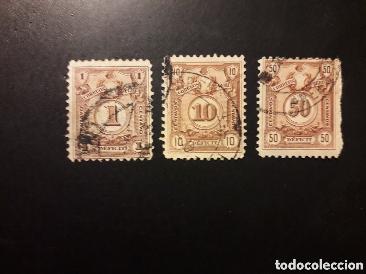 Sellos: PER&Uacute; YVERT TASAS 44/7 SIN EL 45 SERIE CORTA USADA 1909 N&Uacute;MEROS PEDIDO M&Iacute;NIMO 3&euro;