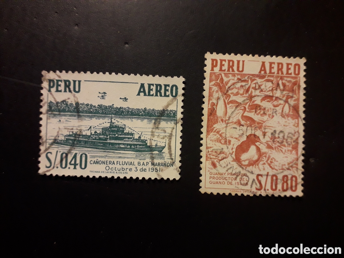 Sellos: PER&Uacute; YVERT A 120/20A SERIE COMPLETA USADA 1957-60 B&Aacute;SICA BARCO, CORMOR&Aacute;N AVES FAUNA PEDIDO M&Iacute;NIMO 3&euro;
