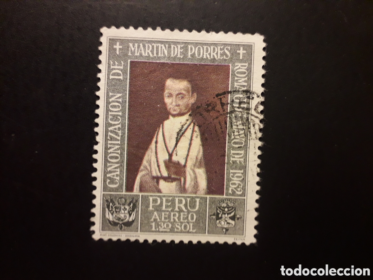 Sellos: PER&Uacute; YVERT A 198 SELLO SUELTO USADO 1962 SAN MART&Iacute;N DE PORRES PEDIDO M&Iacute;NIMO 3&euro;