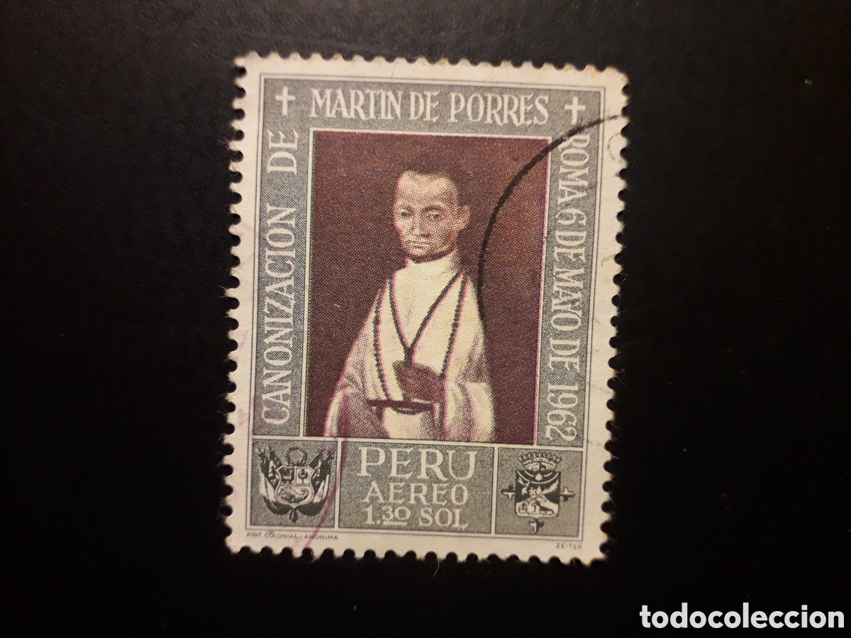 Sellos: PER&Uacute; YVERT A 198 SELLO SUELTO USADO 1962 SAN MART&Iacute;N DE PORRES PEDIDO M&Iacute;NIMO 3&euro;
