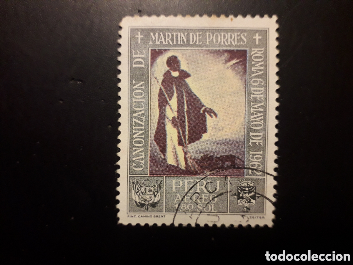 Sellos: PER&Uacute; YVERT A 199 SELLO SUELTO USADO 1962 SAN MART&Iacute;N DE PORRES PEDIDO M&Iacute;NIMO 3&euro;