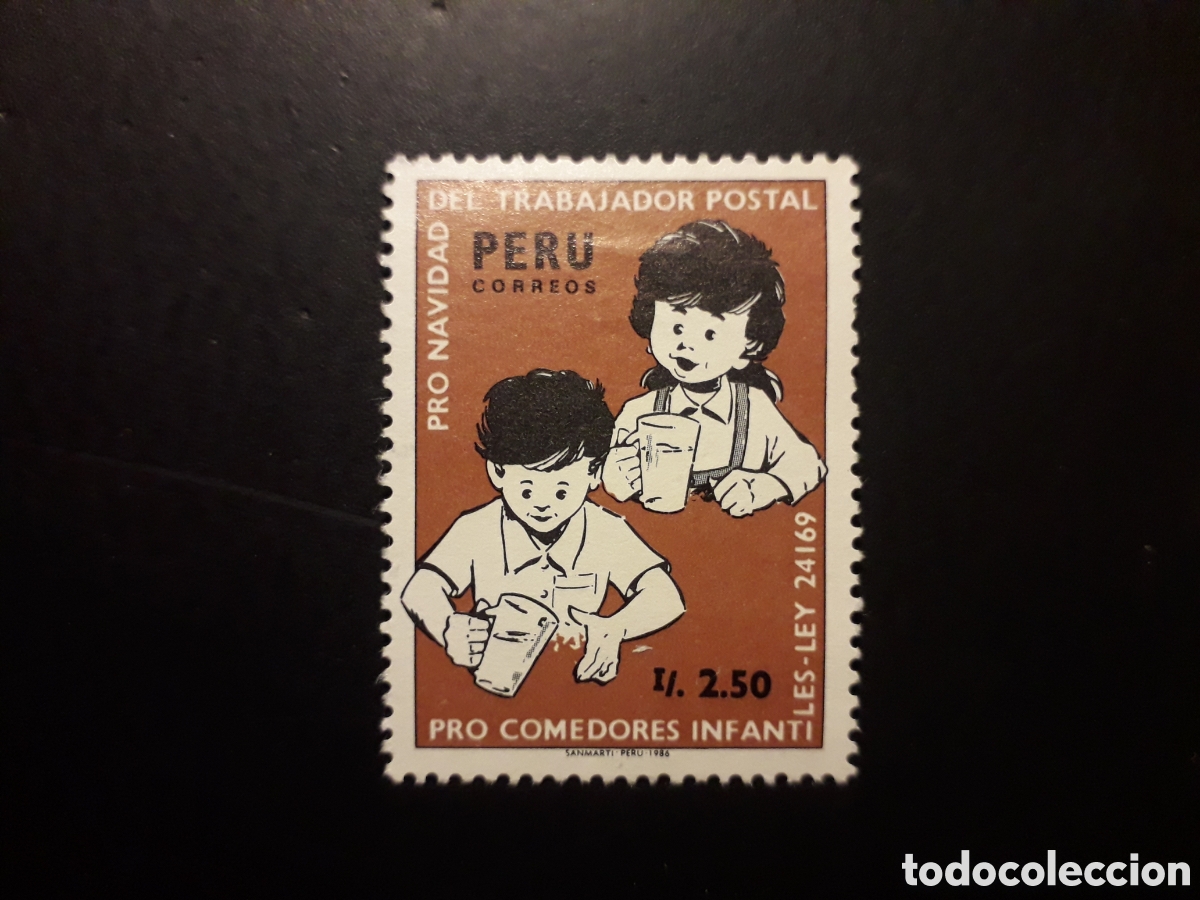 Sellos: PER&Uacute; YVERT 848 SERIE COMPLETA USADA 1986 NAVIDAD, PRO COMEDOR INFANTIL PEDIDO M&Iacute;NIMO 3&euro;