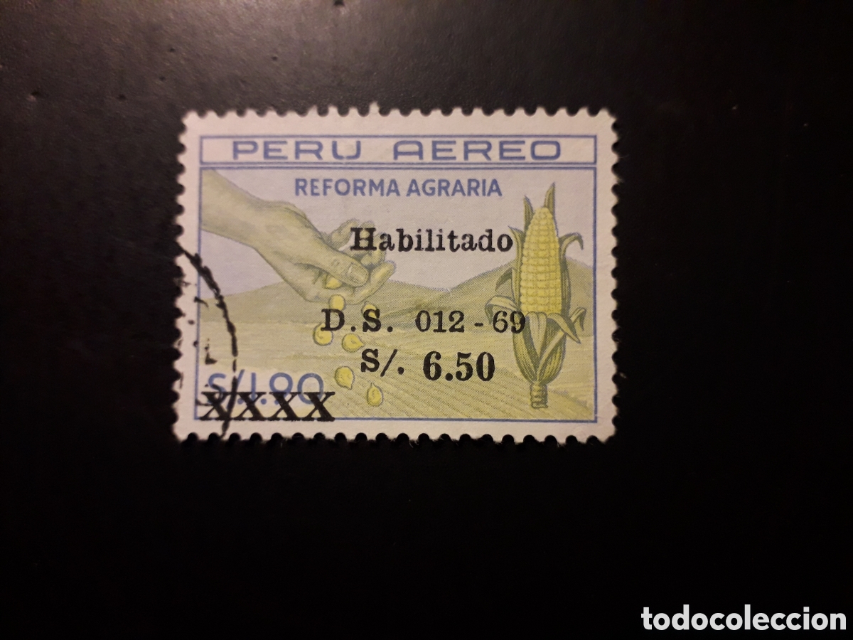 Sellos: PER&Uacute; YVERT A 235 SELLO SUELTO USADO 1969 AGRICULTURA, SOBRECARGADOS PEDIDO M&Iacute;NIMO 3&euro;