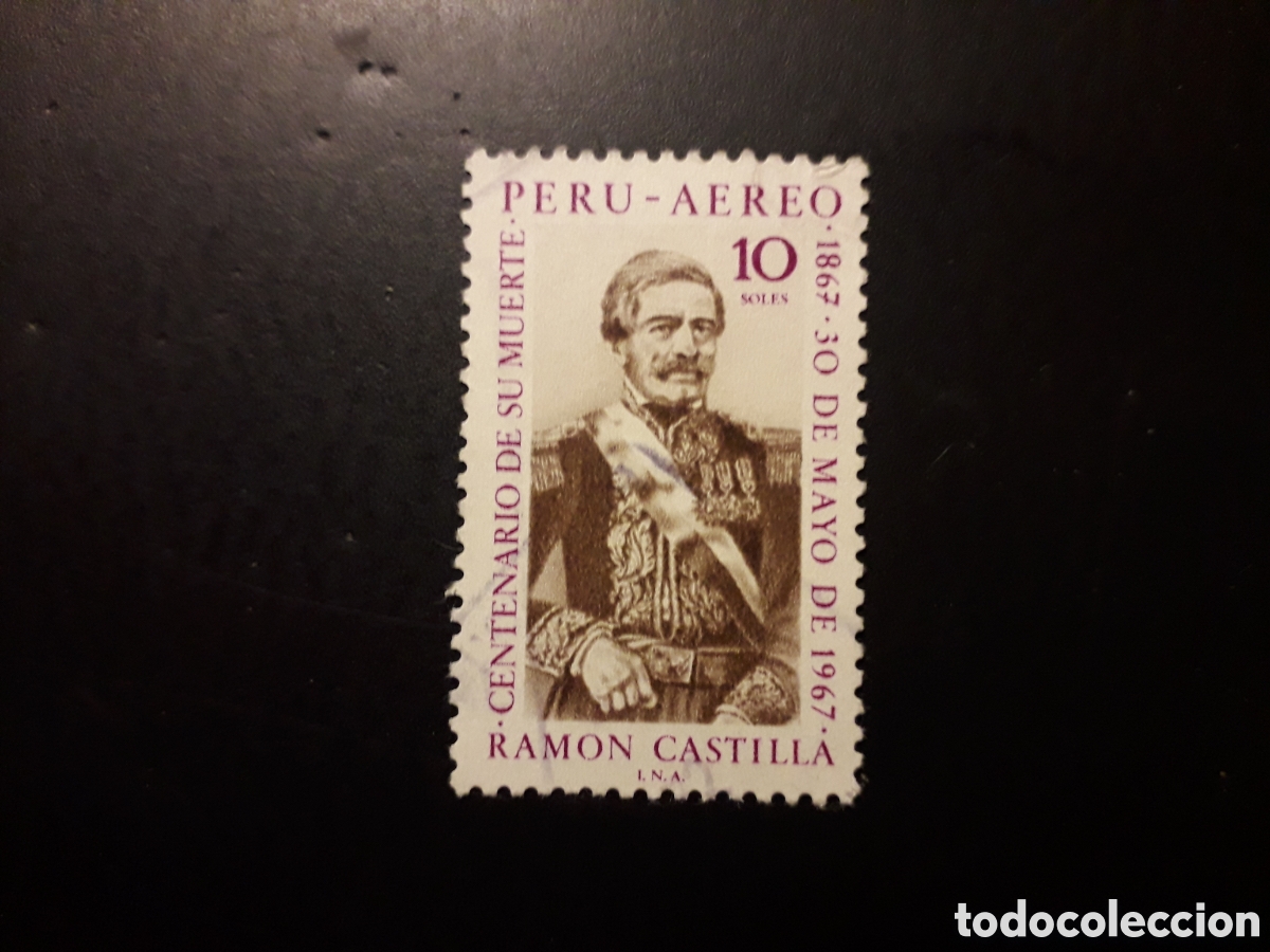 Sellos: PER&Uacute; YVERT A 239 SELLO SUELTO USADO 1969 MARISCAL RAM&Oacute;N CASTILLA PEDIDO M&Iacute;NIMO 3&euro;
