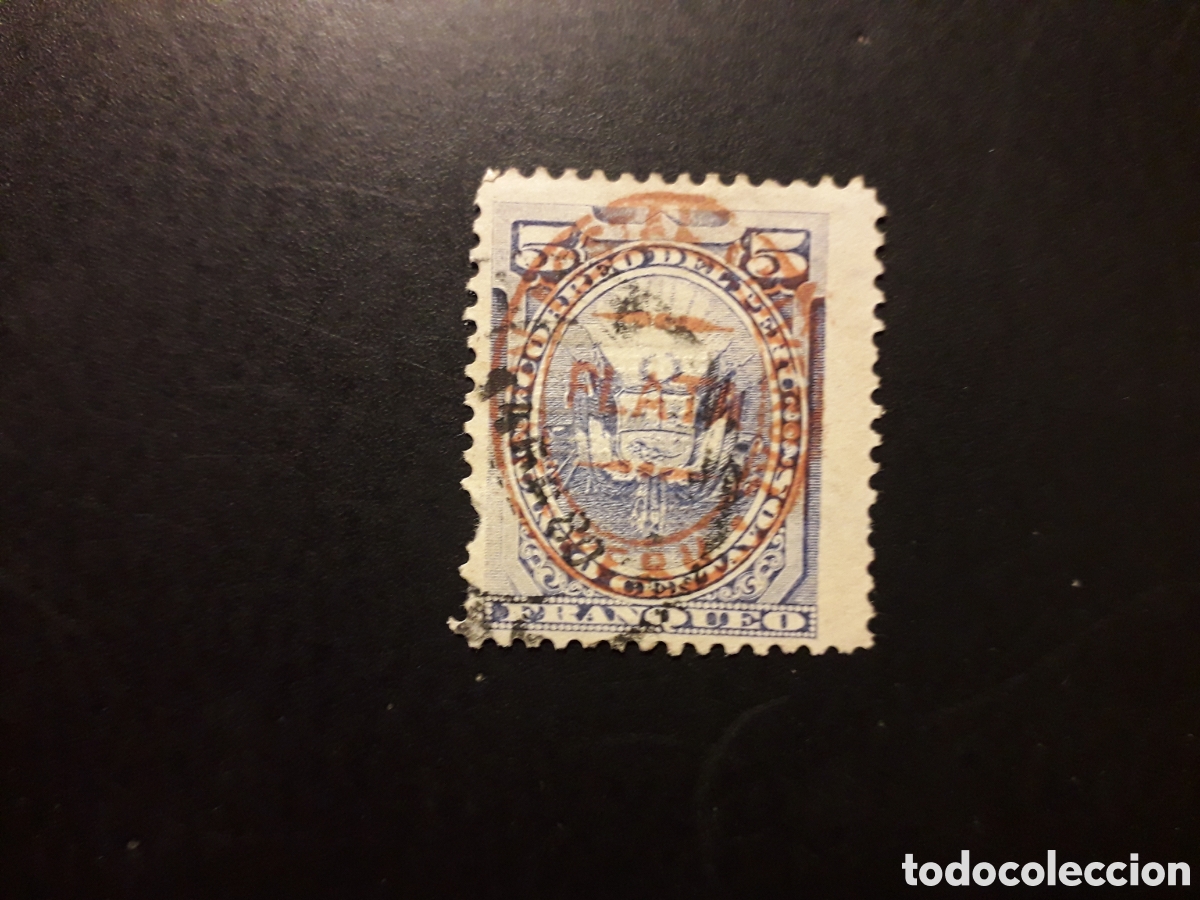 Sellos: PER&Uacute; YVERT 28 SELLO SUELTO USADO, DIENTE CORTO 1880 SOBRECARGADO PEDIDO M&Iacute;NIMO 3&euro;