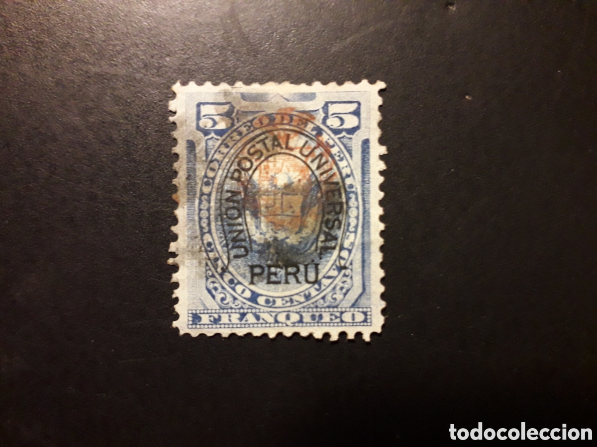 Sellos: PER&Uacute; YVERT 55 SELLO SUELTO USADO 1882 SOBRECARGADO PEDIDO M&Iacute;NIMO 3&euro;