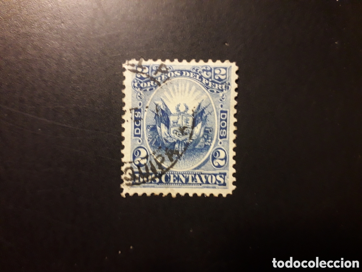 Sellos: PER&Uacute; YVERT 102 SELLO SUELTO USADO 1895 ESCUDO PEDIDO M&Iacute;NIMO 3&euro;