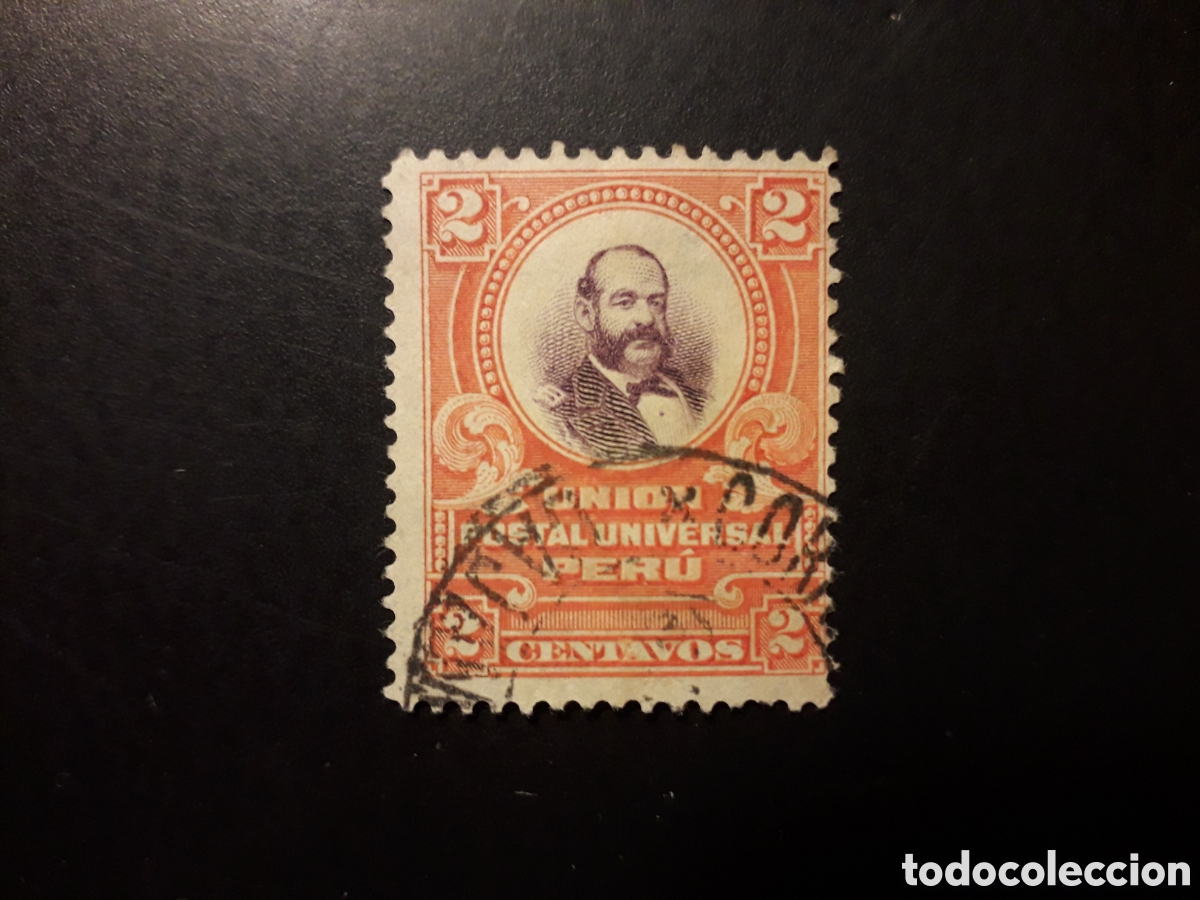 Sellos: PER&Uacute; YVERT 134 SELLO SUELTO USADO 1907 ALMIRANTE MIGUEL GRAU PEDIDO M&Iacute;NIMO 3&euro;