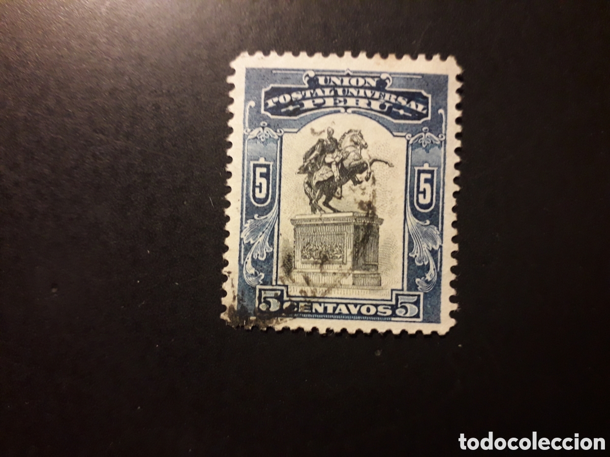 Sellos: PER&Uacute; YVERT 136 SELLO SUELTO USADO 1907 SIM&Oacute;N BOL&Iacute;VAR PEDIDO M&Iacute;NIMO 3&euro;