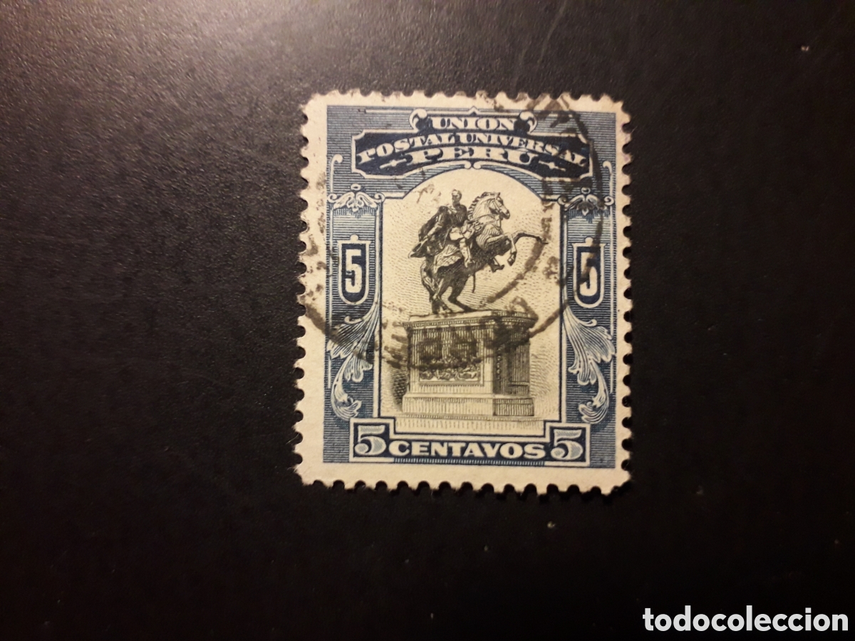 Sellos: PER&Uacute; YVERT 136 SELLO SUELTO USADO 1907 SIM&Oacute;N BOL&Iacute;VAR PEDIDO M&Iacute;NIMO 3&euro;