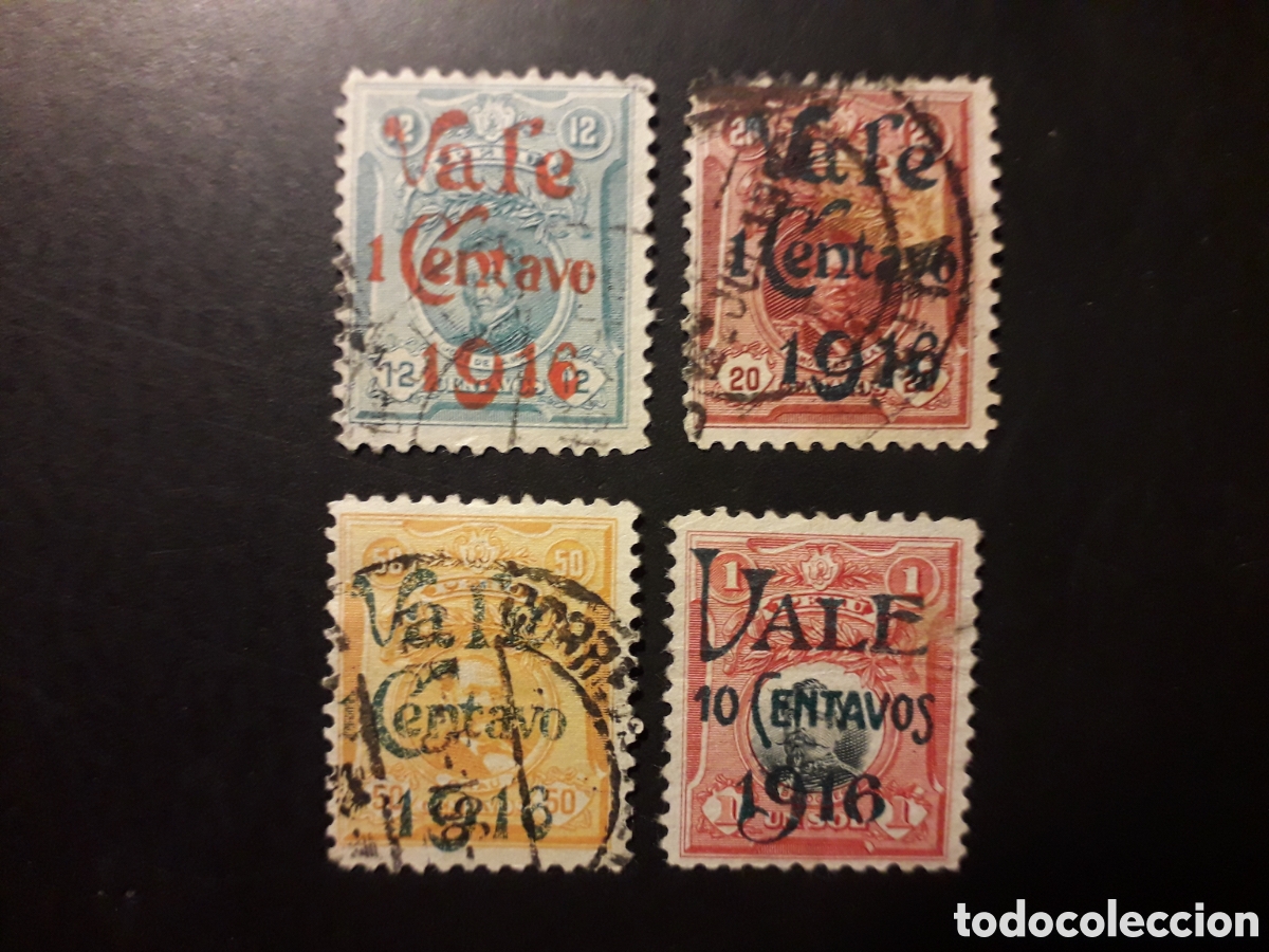 Sellos: PER&Uacute; YVERT 162/6 SIN 165 SERIE CORTA USADA 1916 SOBRECARGADOS PEDIDO M&Iacute;NIMO 3&euro;