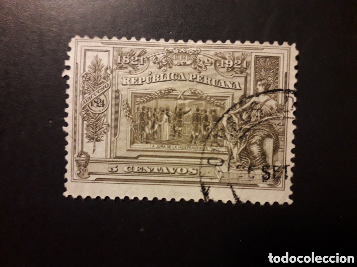 Sellos: PER&Uacute; YVERT 192 SELLO SUELTO USADO 1921 INDEPENDENCIA PEDIDO M&Iacute;NIMO 3&euro;
