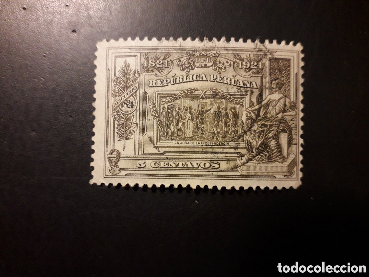 Sellos: PER&Uacute; YVERT 192 SELLO SUELTO USADO 1921 INDEPENDENCIA PEDIDO M&Iacute;NIMO 3&euro;