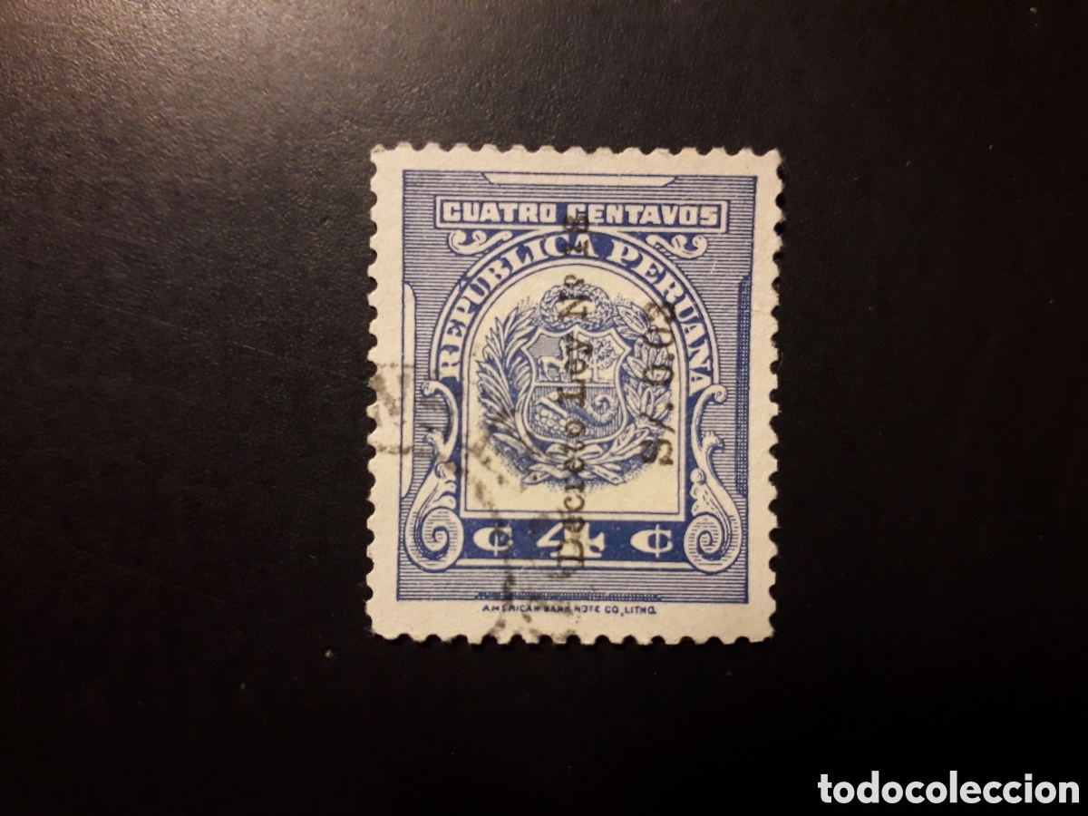 Sellos: PER&Uacute; YVERT 437 SELLO SUELTO USADO 1953 SOBRECARGADO PEDIDO M&Iacute;NIMO 3&euro;