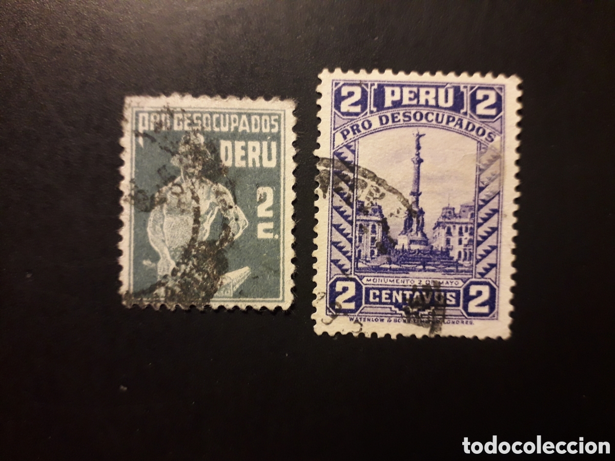 Sellos: PER&Uacute; YVERT 292/3 SERIE COMPLETA USADA 1933 PRO PARADOS PEDIDO M&Iacute;NIMO 3&euro;