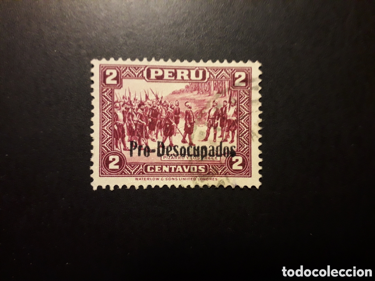 Sellos: PER&Uacute; YVERT 312 SELLO SUELTO USADO 1935-36 PRO PARADOS, SOBRECARGADO PEDIDO M&Iacute;NIMO 3&euro;