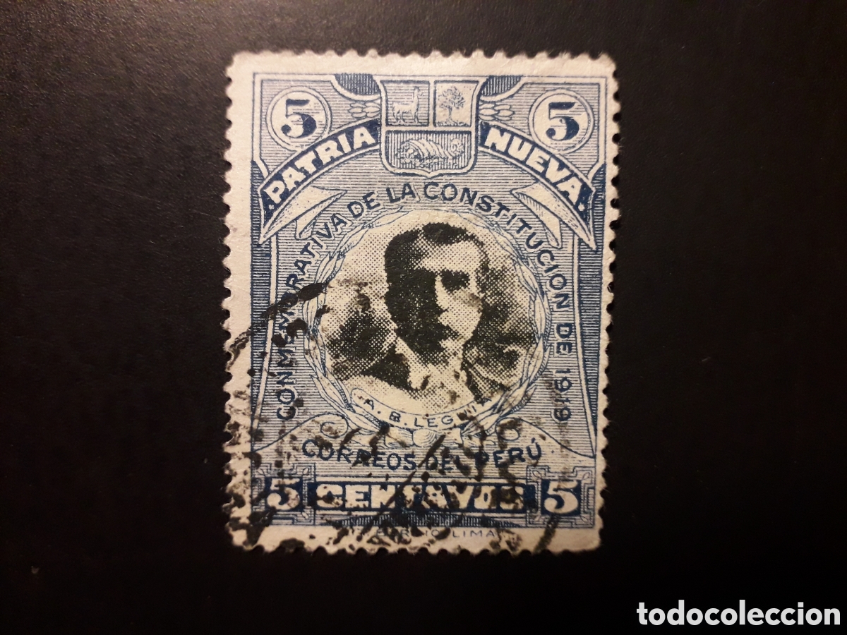 Sellos: PER&Uacute; YVERT 187 SELLO SUELTO USADO 1920 CONSTITUCI&Oacute;N, PRESUDENTE LEGU&Iacute;A PEDIDO M&Iacute;NIMO 3&euro;
